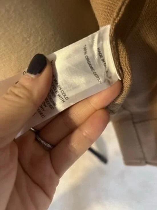 Quince Organic Cotton Camel Waffle Texture Blazer Open Front. Size Small. - Picture 8 of 9